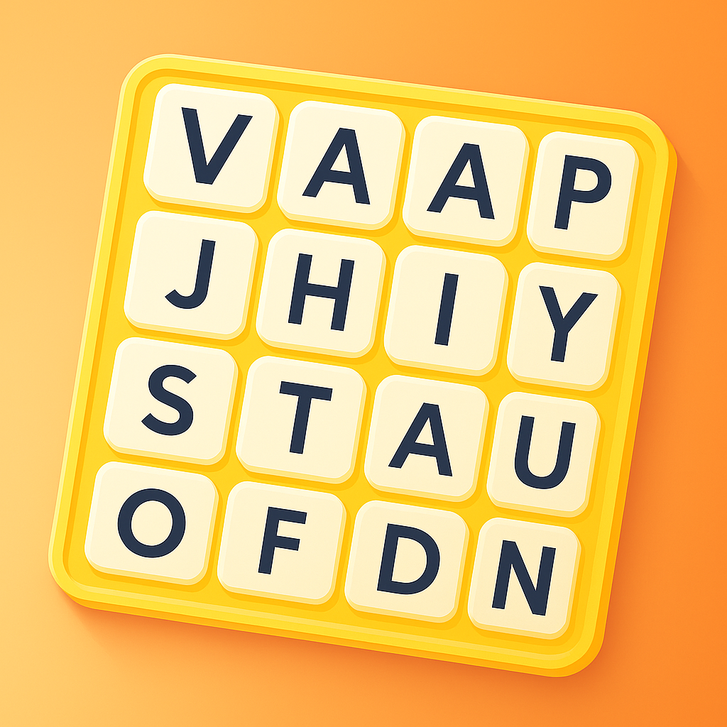 Boggle letter grid illustration